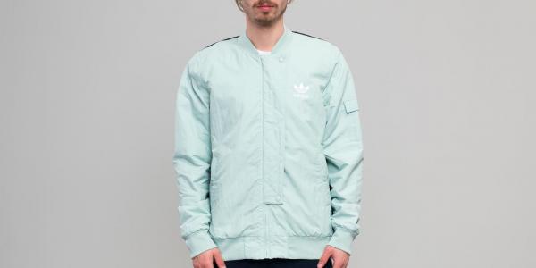 adidas Padded Bomber Ash Green/ Collegiate Navy
