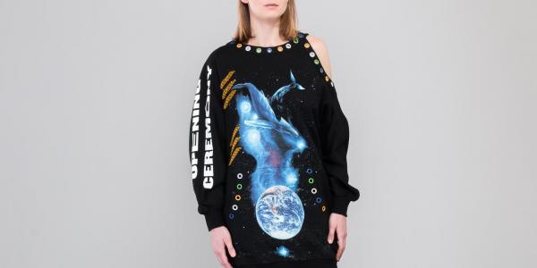 Opening Ceremony Christian Riese Lassen Sweatshirt Dress Black