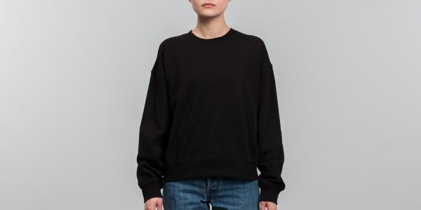 Stüssy Ezra Cropped Baggy Crew Black