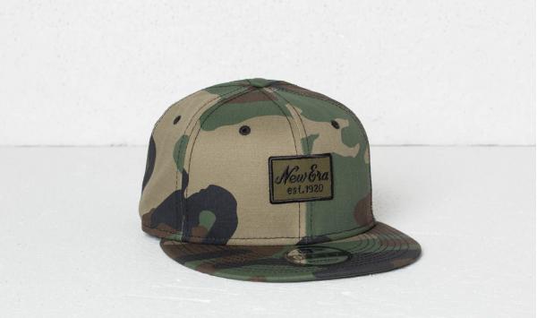 New Era 9Fifty Script Patch Cap Woodland Camo