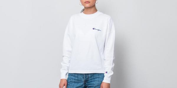 Champion High Neck Zip-Back Sweatshirt White