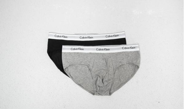 Calvin Klein 2 Pack Hip Briefs Grey/ Black