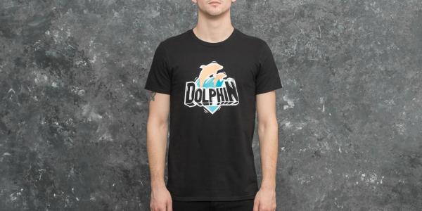 Pink Dolphin Waves Shake Tee Black