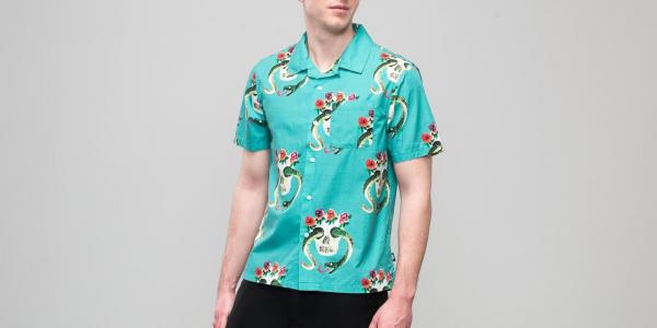 Stüssy Skull Pattern Shirt Teal