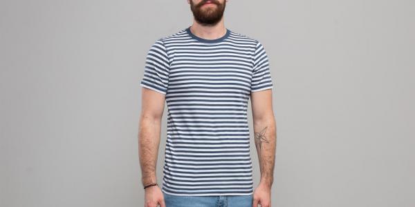 Norse Projects Niels Classic Stripe Tee Annodized Blue