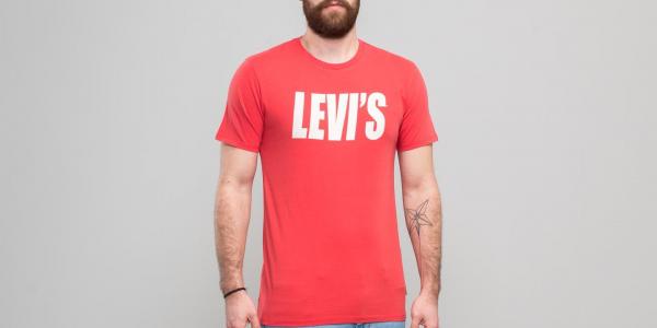 Levi's® Graphic Set-In Neck 2 Skewed Logo Tee Sunset Red