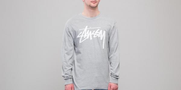 Stüssy Old Stock Longsleeve Tee Grey Heather