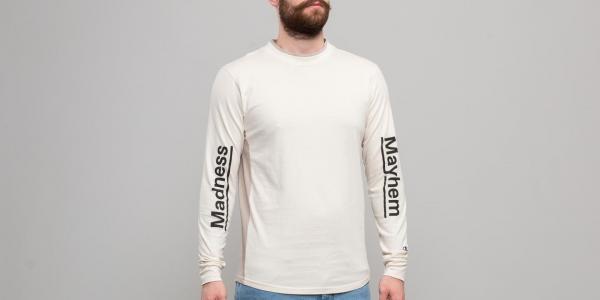 Champion x WOOD WOOD Longsleeve Crewneck T-Shirt Off White