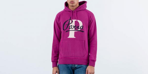 by Parra Painterly Script Hoodie Purplepink