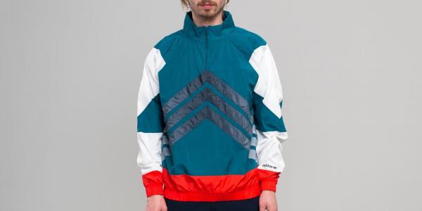 adidas V-Stripes Windbreaker Jacket Blue/ Hi-Res Red