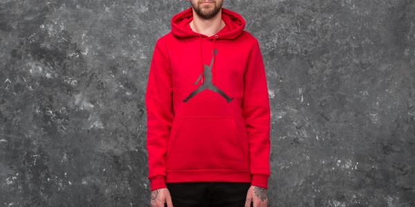 Jordan Air Jumpman Fleece Pullover Hoodie Gym Red/ Black
