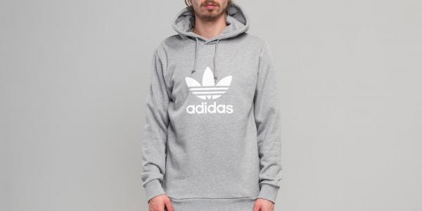 adidas Trefoil Hoodie Medium Grey Heather