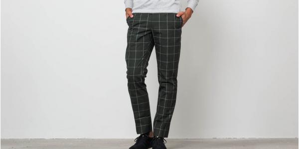 WOOD WOOD Temple Trousers Dark Green Check