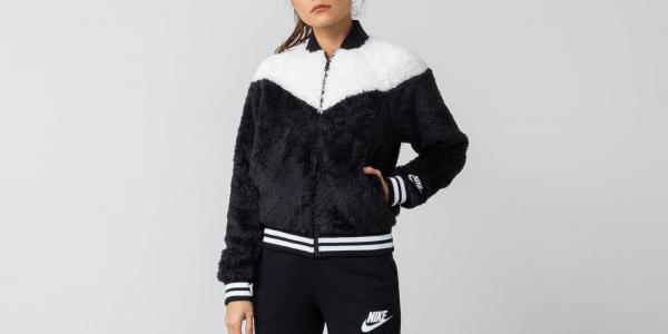 Nike Sportswear Women's Sherpa Bomber Jacket Black/ White