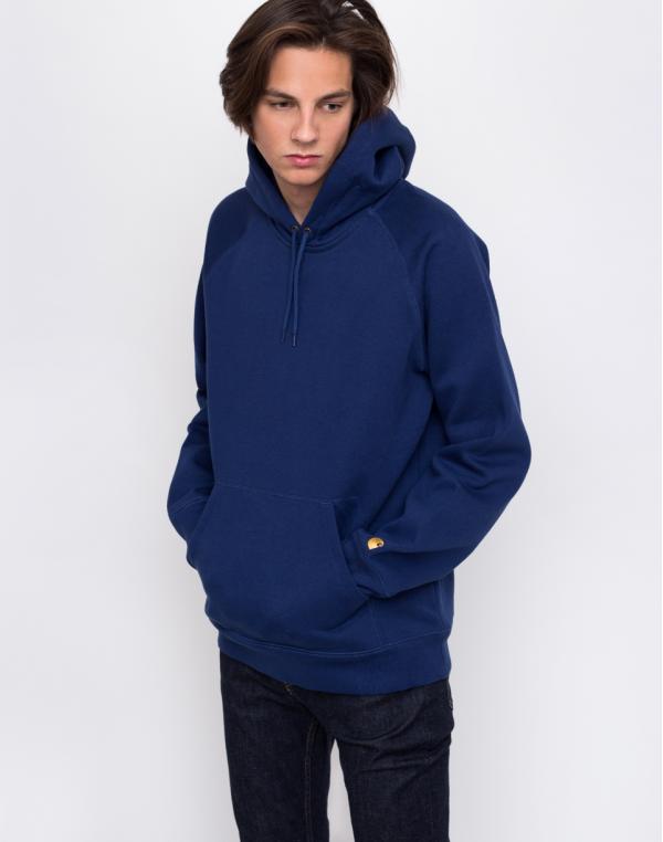 Carhartt WIP Hooded Chase Sweat Metro Blue / Gold XL