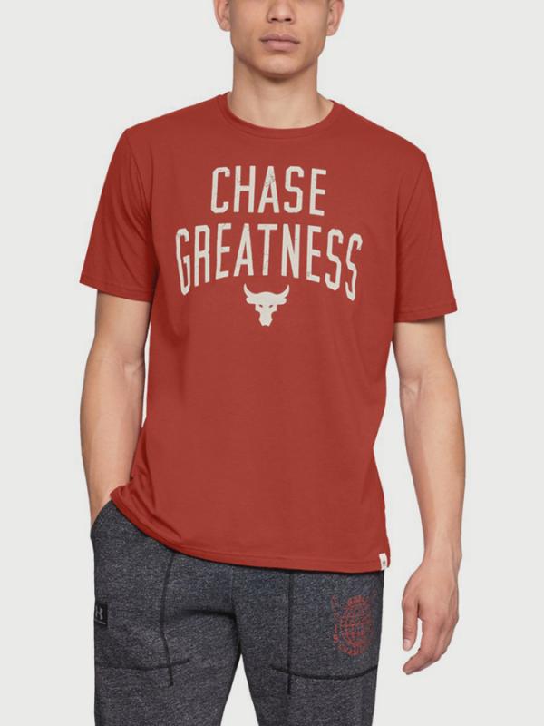 Tričko Under Armour Project Rock Chase Greatness SS T Oranžová
