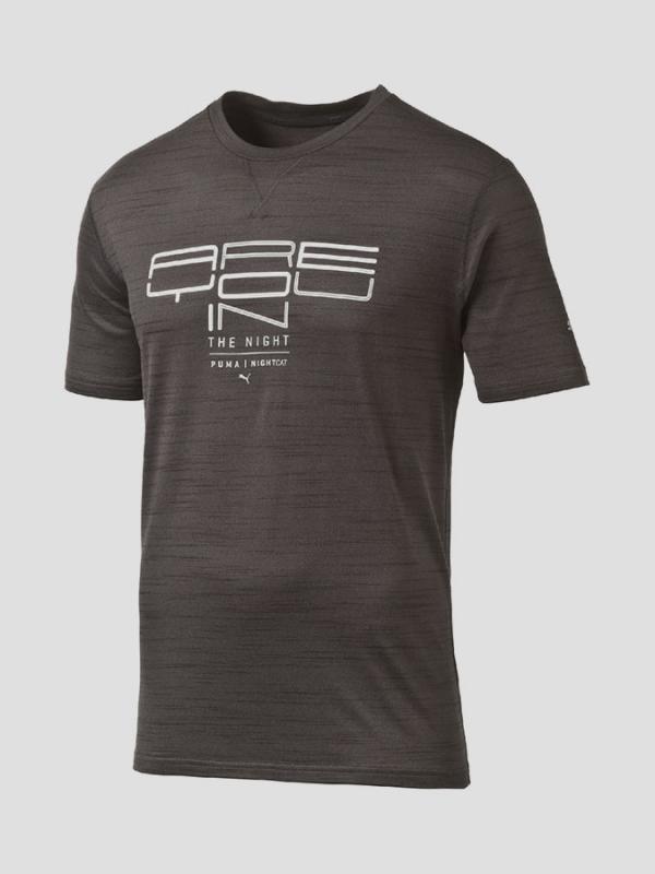 Tričko Puma NightCat S S Tee Asphalt Heather Barevná