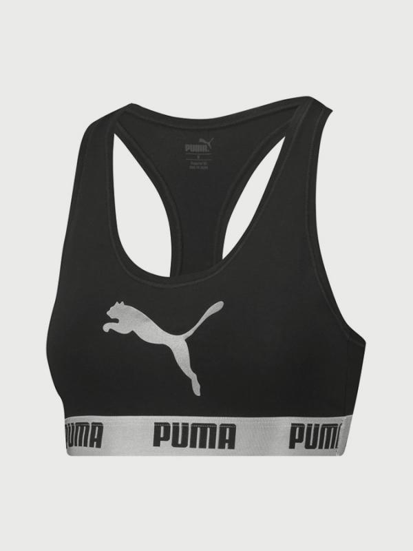 Podprsenka Puma Racer Back Bra With Cat Logo 1P Černá