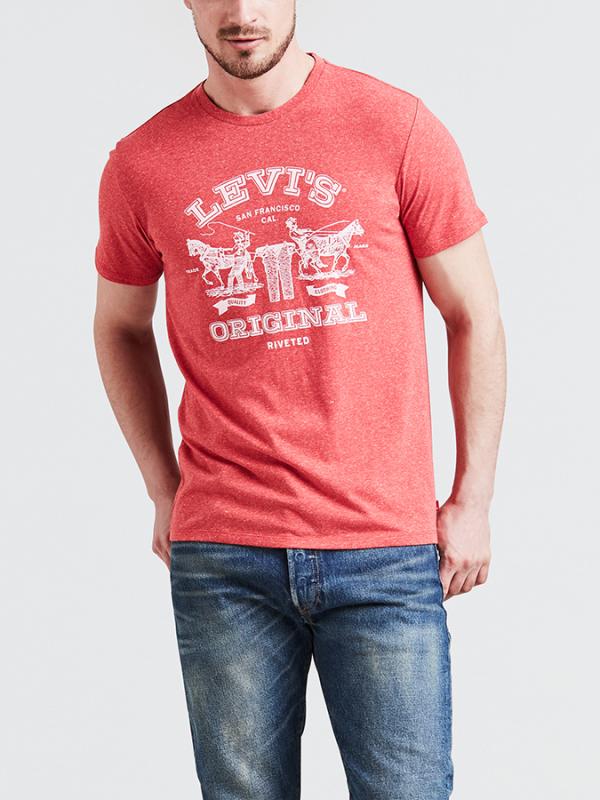 Tričko LEVI'S 2Horse Graphic Tee SSNL 2H Aura Orange Červená