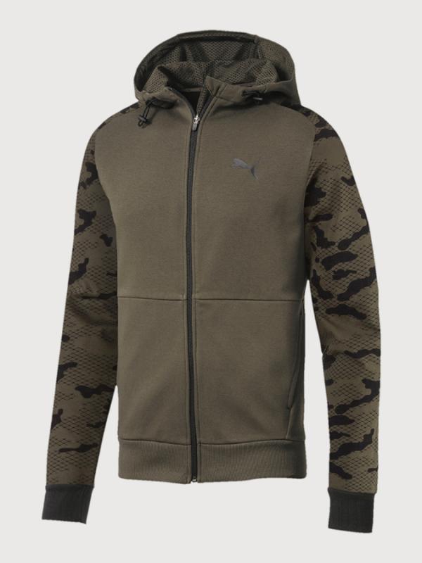 Mikina Puma Modern Sports FZ hoody FL Hnědá