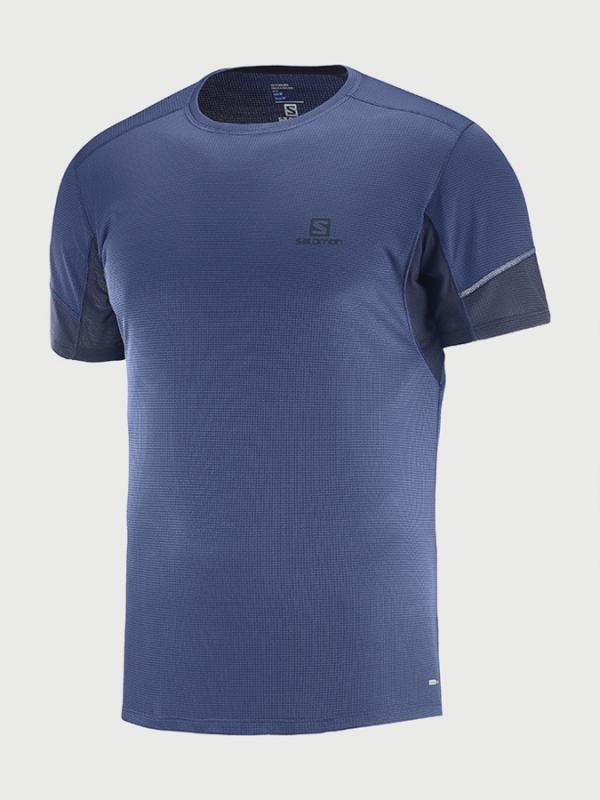 Tričko Salomon Agile Ss Tee M Modrá