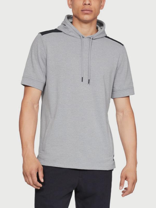 Tričko Under Armour Microthread Terry Ss Hoodie Šedá