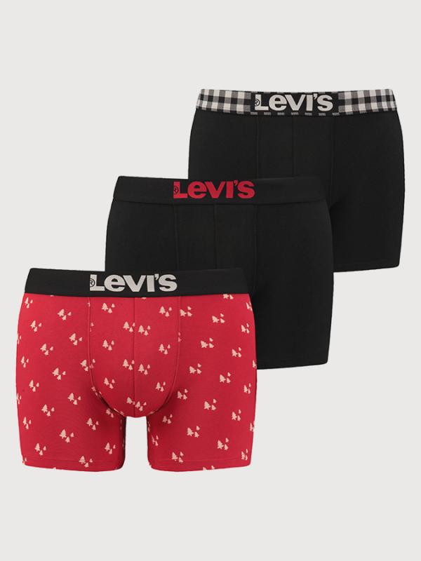 Boxerky LEVI'S 200Sf Giftbox Christmas Boxer Brief 3 Pack Barevná