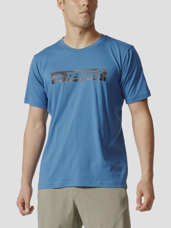 Tričko adidas Performance LOGO BAR TEE Modrá