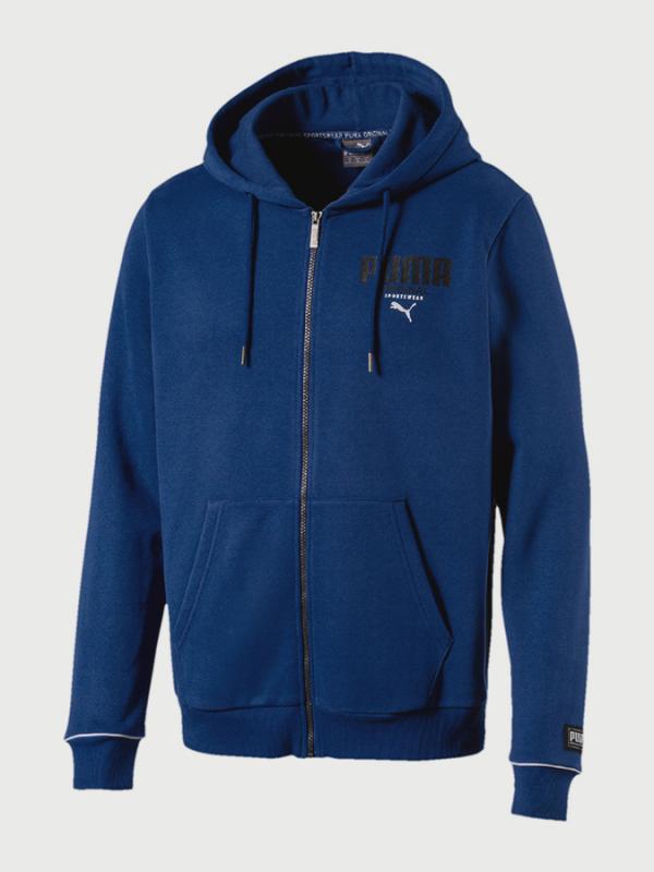 Mikina Puma Athletics FZ Hoody FL Modrá