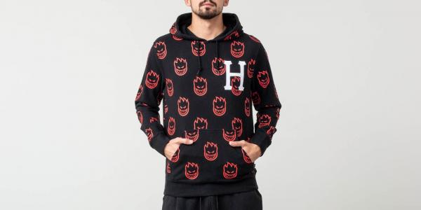 HUF x Spitfire Bighead Pullover Hoodie Black