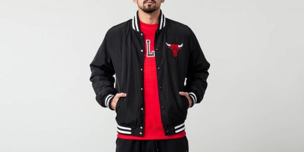 New Era NBA Team Apparel Bomber Chicago Bulls Black