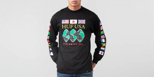HUF Global Domination Longsleeve Tee Black