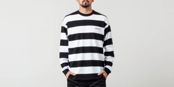Carhartt WIP Roslyn Stripe Longsleeve Tee Black/ White