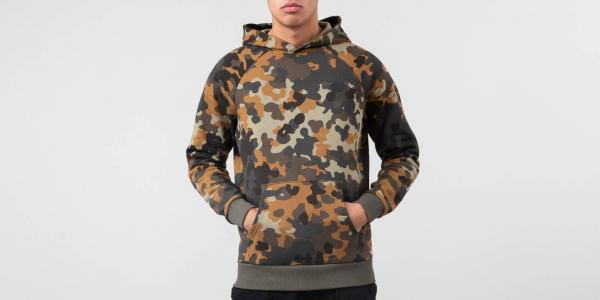 The North Face Raglan Red Box Hoodie Macrofleck Print