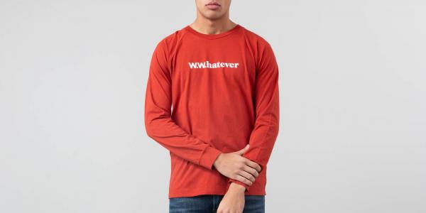 WOOD WOOD Han Long Sleeve Tee Rust