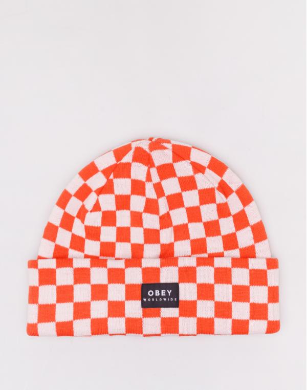 Obey Vernon Check Beanie Orange Multi