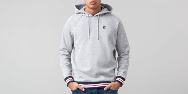 Fila Men Jordan Vintage College Style Hoody Light Grey