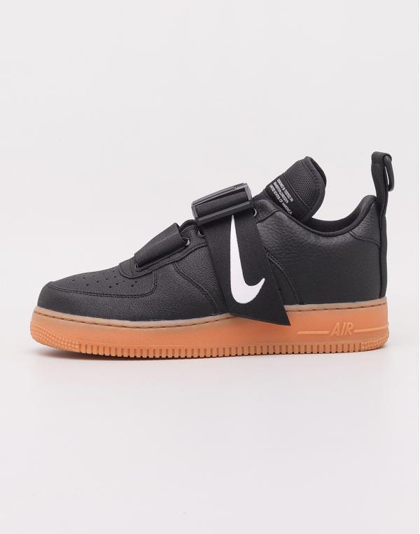 Nike Air Force 1 Utility Black/ White- Gum Medium Brown 42