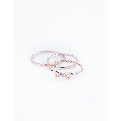 Prsten Timi Bow Ring Set gold plated