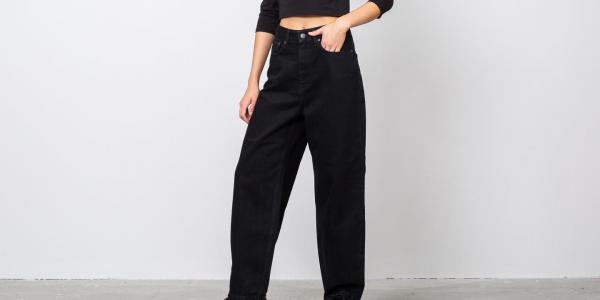 SELECTED Felli Volume Mom Jeans Black Denim