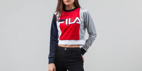 FILA Antonietta Crewneck Hoodie Black Line