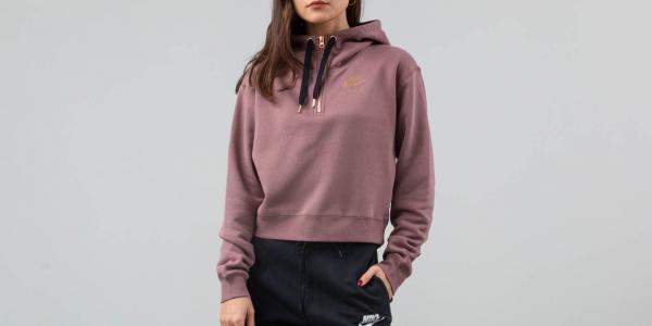 Nike Air Half Zip Crop Hoodie Medium Purple