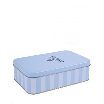 Miss Etoile Enjoy Tin Box Light Blue Stripe