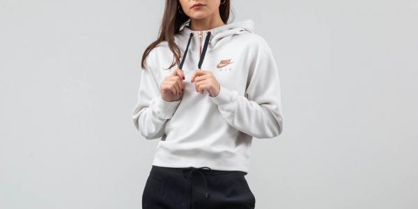 Nike Half Zip Hoodie Cream White