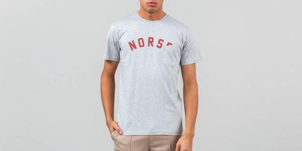 Norse Projects Niels Classic Ivy Logo Tee Light Grey Melanie