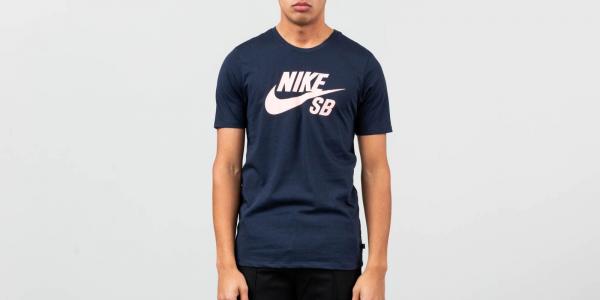 Nike SB Logo Men's T-Shirt Obsidian/ Obsidian/ Oracle Pink