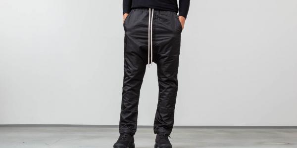 Rick Owens DRKSHDW Drawstring Long Wovenpants Black