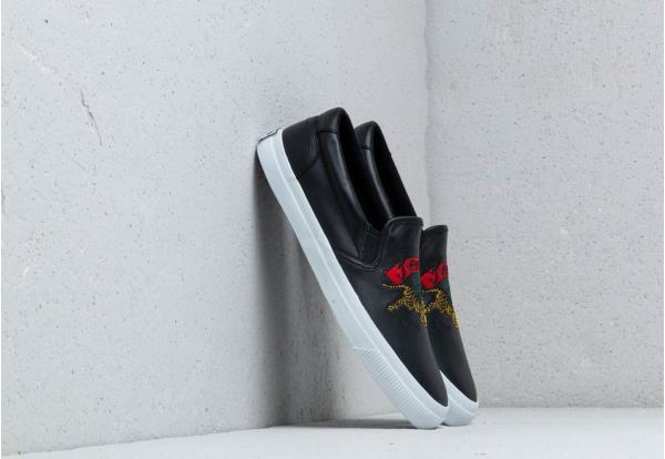 Kenzo K-Skate Sneakers Jumping Tiger Slip On Black/ White