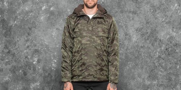Urban Classics Padded Camo Pullover Jacket Dark Olive