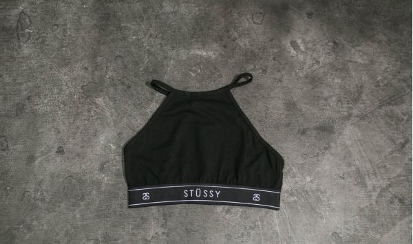 Stüssy High Neck Crop Black
